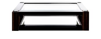 Raisins coffee table in numbered edition, clear crystal, black lacquered and natural ebony - Lalique